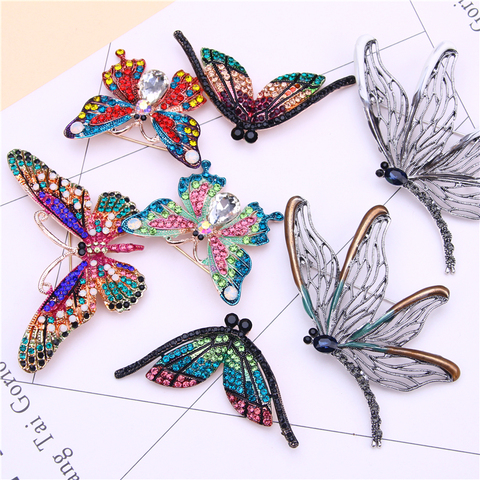 dragonfly brooch jewelry enamel rhinestone lapel pin men gifts brooches for women ctue pins metal insect brooch pin ► Photo 1/5