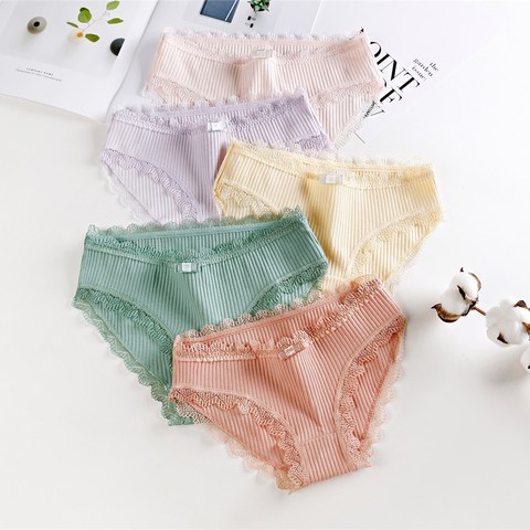 Lingerie underwear women New 2022 lace panties briefs low waist solid color girls cotton femal ropa interior femenina K019 ► Photo 1/6