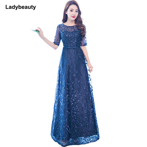 Ladybeauty Real Photos Vintage white Evening Dress V-Neck prom dress A-line Formal Party Dresses Evening Gown ► Photo 1/6