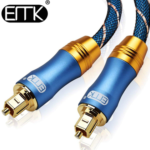 EMK 5.1 Digital Sound SPDIF Optical Cable Toslink Cable Fiber Optical Audio Cable with braided jacket OD6.0 1m 2m 3m 10m 15m ► Photo 1/6