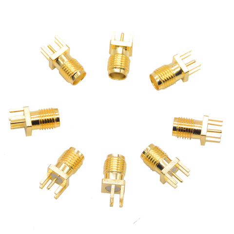 10PCS 1.6mm SMA Female Jack Solder Nut Edge PCB Clip Straight Mount Gold Plated RF Connector Receptacle Solder ► Photo 1/4