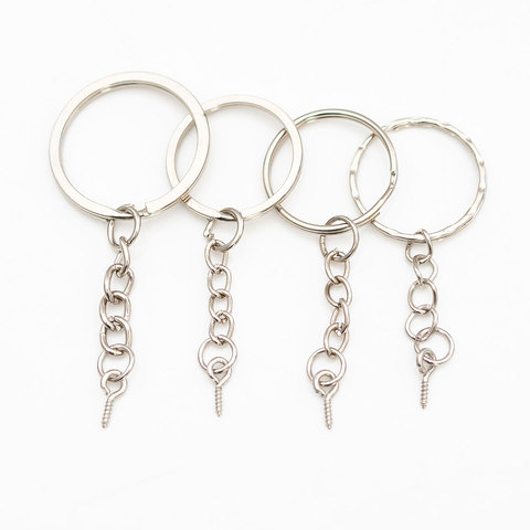 20/50/100PCS nickel Key Chains  DIY 25mm Keyrings Keychain 30mm key ring accessories material Support custom ► Photo 1/6