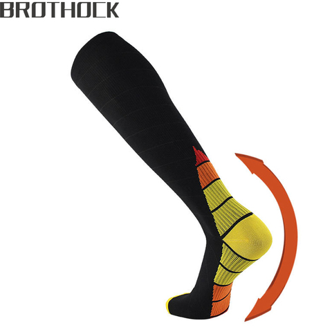 Brothock Outdoor Running pressure socks adult nylon sports socks new custom elasticity fitness stockings knee compression socks ► Photo 1/6