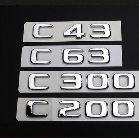 PEIPEI HanGao Ajuster la Classe Mercedes Benz C C63 C43 C55 AMG C180 C200 C220 C300 C320 C350 4MATIC CDI Badge Emblème Trunk Chrome Lettres Emblèmes ABS Plastic Color : 4MATIC