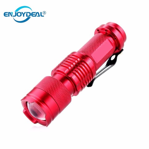 Mini 1200LM CREE Q5 LED Zoomable 3 Modes Flashlight Hiking Torch Lamp Red top ► Photo 1/1