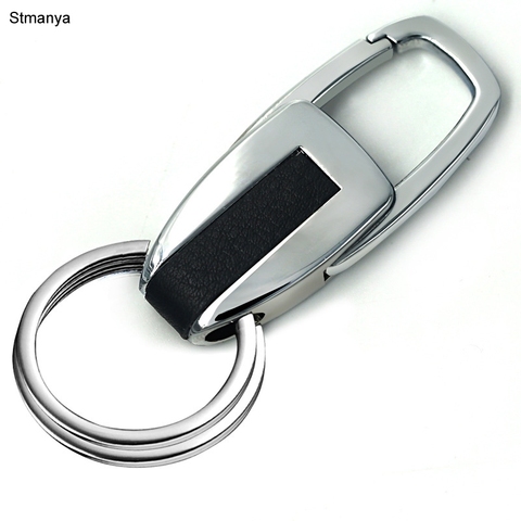Men New Silver Color Key chain fashion Double ring Separate your home and office keys Women Charm Car key Ring Best Gift ► Photo 1/5