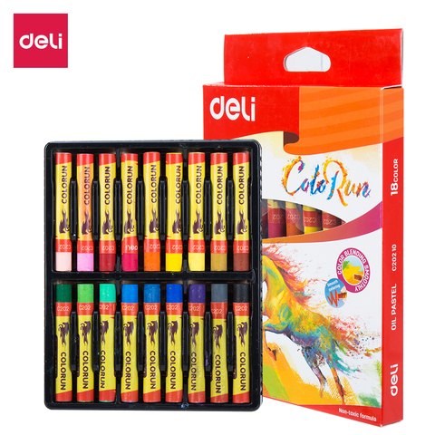 Deli EC20220 School Crayon Oil Pastel Rich Color 18 Color ► Photo 1/6