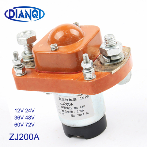 ZJ200A 1NO normally open 12V 24V 36V 48V 60V 72V 200A DC Contactor for motor forklift electromobile grab wehicle car winch ► Photo 1/6