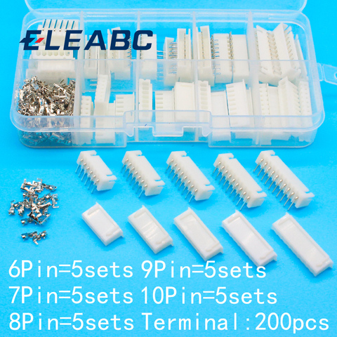25 sets Kit in box 6p 7p 8p 9p 10 pin Right angle 2.54mm Pitch Terminal / Housing / Pin Header Connector Wire Connectors XH Kit ► Photo 1/6
