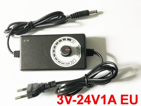 1PCS adjustable ON/OFF  DC 3V-24V 1A Adapter of voltage 3V 4.5V 5V 6V 7.5V 8V 9V 10V 11V 12V 15V 18V-24V 1A 24W supply adatper ► Photo 1/2