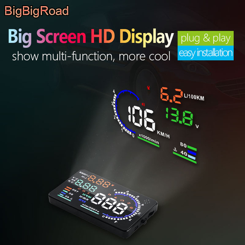 BigBigRoad Car OBDII 2 EUOBD Auto HUD Windscreen Projector For Infiniti Q50 Q60 FX35 QX35 G35 G37 QX60 QX70 QX80 Head Up Display ► Photo 1/6