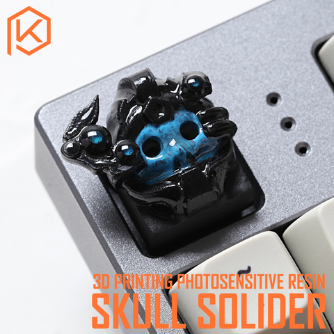 Novelty Shine Through Keycaps 3d printed print printing pla skull solider custom mechanical keyboards light Cherry MX compatible ► Photo 1/1