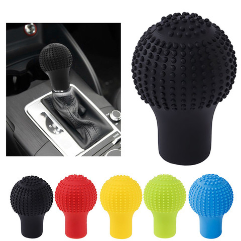 2Pcs Universal Manual Car Silicone Gear Head Shift Knob Cover Gear Shift  Collars Handbrake Grip Car