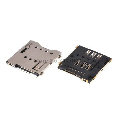 Micro SIM Card Connector MUP-C792 Original 10pcs Socket Patch Self-piercing 6 +1 P SIM Card Slot Socket YOINNOVATI ► Photo 1/1