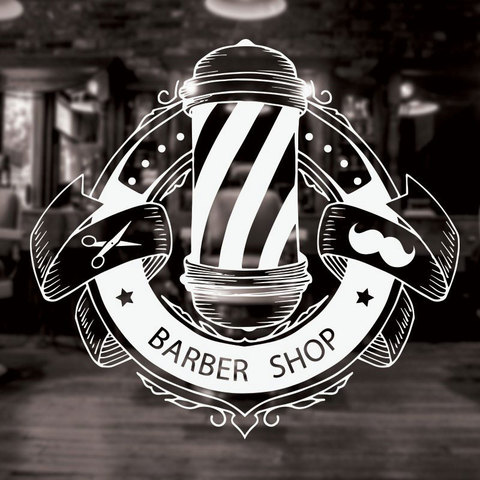 Barbershop Logo Vinyl Sticker Barber Shop Window Decal Hair Cut And Shaves  Wall Art Mural Hair Salon Decor Vinyl Wall…