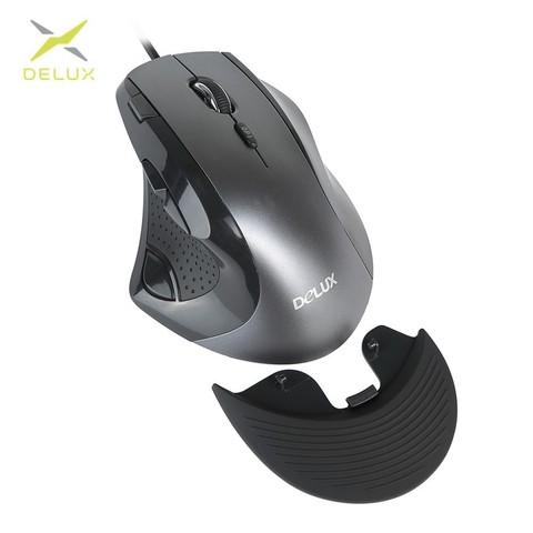 Delux M910BU wired 9 Buttons Gaming Mouse 4000 DPI Ergonomic Optical Mice with Wrist mat For PC Game Player Laptop ► Photo 1/6