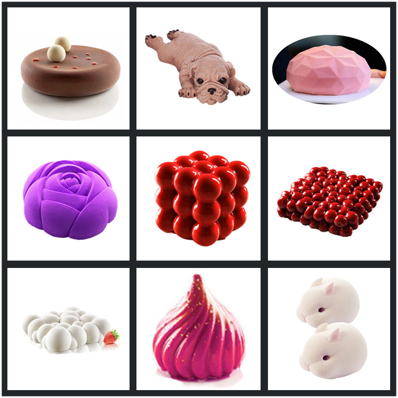 Wulekue Silicone Molds Cake decorating Baking Tools For 3D Diamond Heart  Mold Chocolate Sponge Cakes Chiffon Mousse Dessert