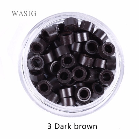 1000pcs 5mm Micro Ring Beads Silicone Bead Link microring for Feather Hair Extension tools 3# dark brown . 9 Colors Optional ► Photo 1/6