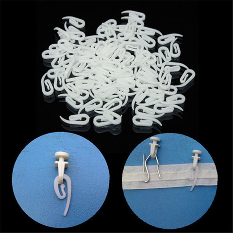 100PCS  Curtain Hanging Hooks Ring Window Curtain Hanger Hooks White Plastic Curtain Hook For Home Curtain High Quality ► Photo 1/5
