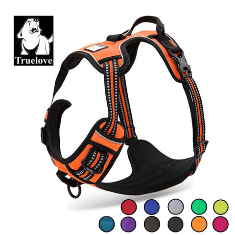 Truelove Reflective Nylon Large Pet Dog Harness All Weather Service Dog Ves Padded Adjustable Safety Vehicular Lead For Dogs Pet ► Photo 1/6