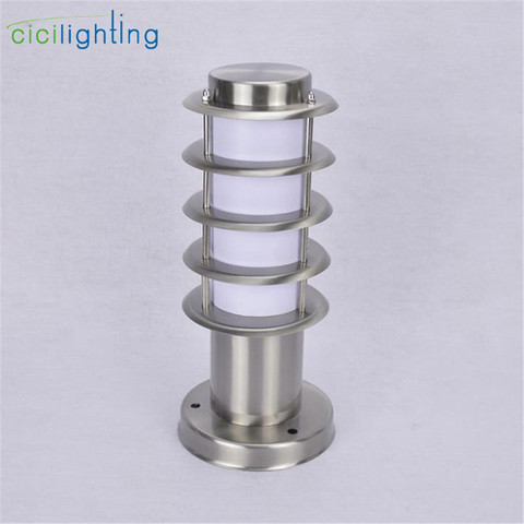 Outdoor waterproof Path light,L30cm L45cm Stainless Steel + White Acrylic Shade outdoor post lamp,rust-proof E27 pillar lighting ► Photo 1/6