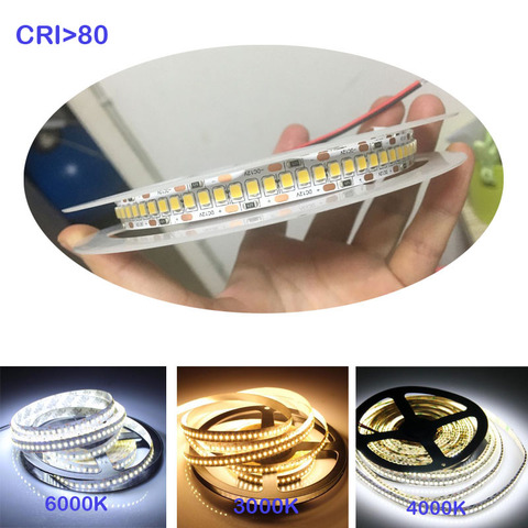 High CRI>80 1200LED 2000lm/m 5M 12V 24V IP20  2835 LED Strip  led Flexible light  showcase led 22lm/ LED strip white ► Photo 1/4