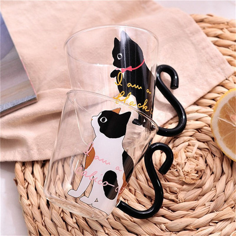 Justdolife 250ml Cute Creative Cat Milk Coffee Mug Water Glass Mug Cup Tea Cup Cartoon Kitty Home Office Cup For Fruit Juice ► Photo 1/6