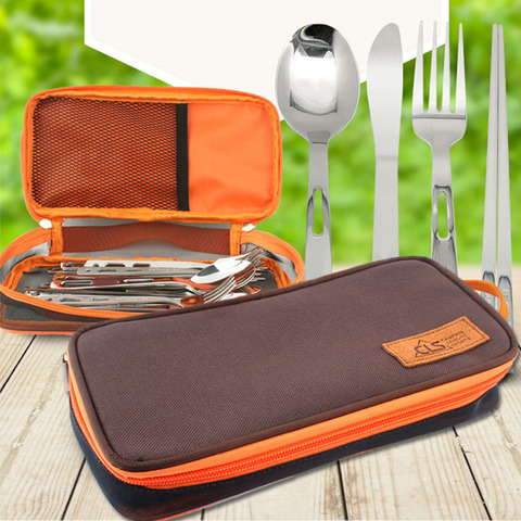 Tableware Storage Bag Hand Tote Carry Case Chopsticks Spoon Fork Holder for Outdoor Camping Hiking Picnic BBQ Travel Backpacking ► Photo 1/6