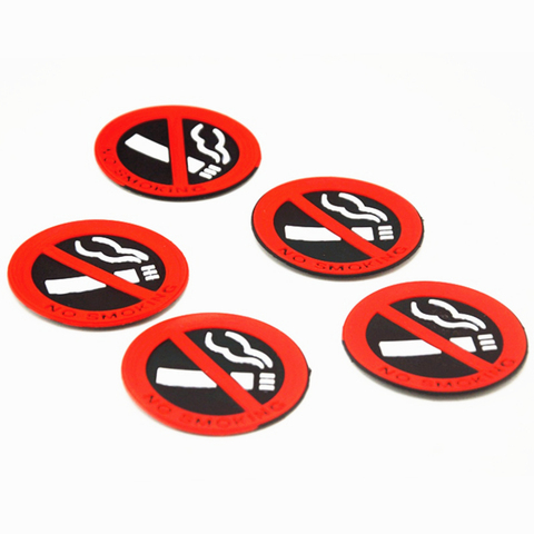 5pcs Universal Rubber NO SMOKING Sign Tips Warning Logo Stickers Car Taxi Door Decal Badge Glue Sticker Promotion car styling ► Photo 1/6