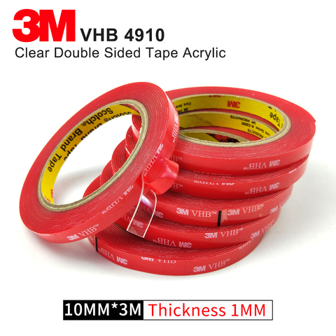1Roll 10MMx3M High temperature transparent acrylic foam tape,3M VHB 4910 1MM Thickness double sided tape ► Photo 1/6