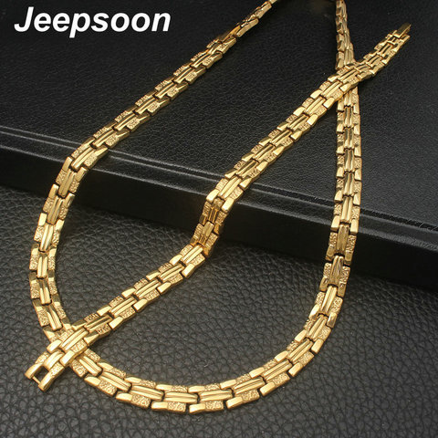 Wholesale Newest Fashion Stainless Steel Metal Silver Gold color  Necklace And Bracelet Jewelry Set For Women SFKZAQEI ► Photo 1/6