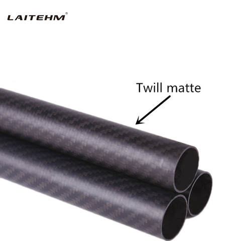 3k 100% full Carbon fiber circular tube 500mm Length Twill Matte OD 10mm 12mm 14mm 15mm 16mm 18mm 20mm 22mm 25mm 30mm ► Photo 1/2