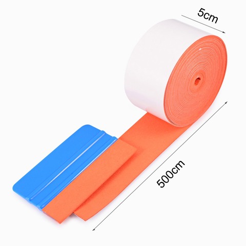 FOSHIO Carbon Fiber Vinyl Wrapping Squeegee Spare Suede Fabric Cloth Car Wrap Tool Window Tint Scraper No Scratch Protector Edge ► Photo 1/6