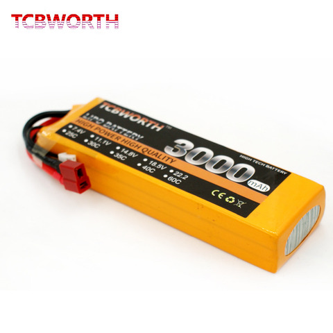 TCBWORTH 3S 11.1V 3000mAh 40C 60C RC Airplane LiPo battery For RC Helicopter Quadrotor Drone Car Boat CX20 RC Battery LiPo 3S ► Photo 1/5