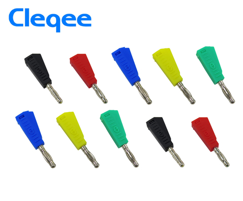 NEW Cleqee P3002 10pcs 4mm Stackable Nickel plated Speaker banana plug connector Test Probe Binding Post ► Photo 1/5