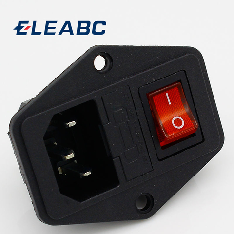 High quality Black Red 10A AC 250V 3 Terminal Power Socket with Fuse Holder NEW ► Photo 1/5