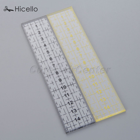 Sewing Patchwork Ruler Transparent Acrylic 15*3*0.3cm Black/Yellow Patch Foot Rectangle DIY Sewing Measure Accessory Hicello ► Photo 1/6