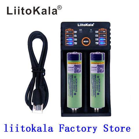 2pcs Liitokala 3.7V 3400mAh 18650 Li-ion Rechargeable Battery (NO PCB) + Lii-202 USB 26650 18650 AAA AA Smart Charger ► Photo 1/5