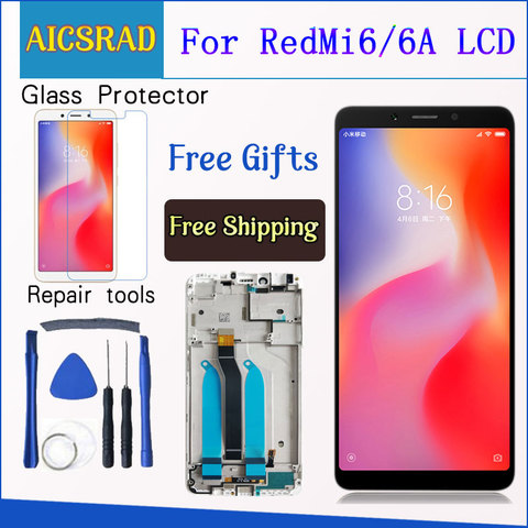100% Tested LCD display For Xiaomi Redmi 6A 5.45 inch touch screen digitizer assembly For Redmi 6 With Frame Free Shipping ► Photo 1/4