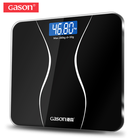 GASON A2 Bathroom Floor Body Scale Glass Smart Household Electronic Digital Weight Balance Bariatric LCD Display 180KG/50G ► Photo 1/6