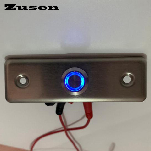 Zusen NEW! 16mm strength Door bell push button switch with ring blue LED light door light switch ► Photo 1/2