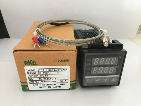 Dual Digital RKC PID Temperature Controller REX-C100 with K thermocouple, Relay Output / SSR output ► Photo 1/5
