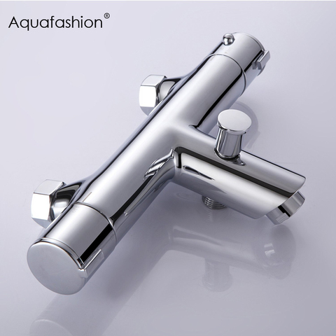 Thermostatic Shower Faucets Brass Wall Mounted Bathroom Shower Tap Thermostatic Control Valve Shower Tap ► Photo 1/6