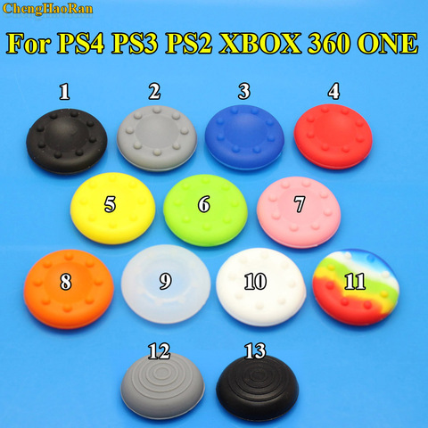 Best price 2pcs Rubber Silicone Cap  Stick Grips Cover For PS4 PS3 PS2 XBOX 360 ONE Controller Caps 13 Colors stick heads ► Photo 1/6