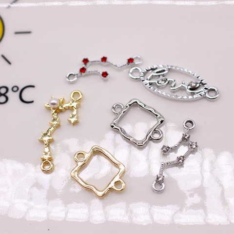 5pcs Gold  Big Dipper Earring Charms Square Connectors Diy Bracelet Findings Jewelry Earrings Necklace Pendant Making C318 ► Photo 1/6