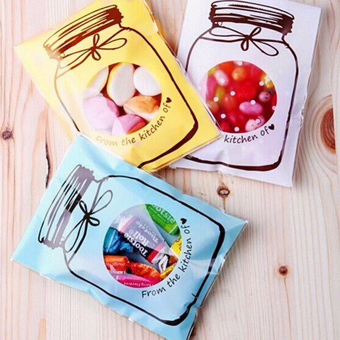 50/100PCS Cartoon Candy Cookie Biscuits Packaging Bags Gift Bag Self Adhesive Plastic Bags Wedding Birthday Party Supplies ► Photo 1/6