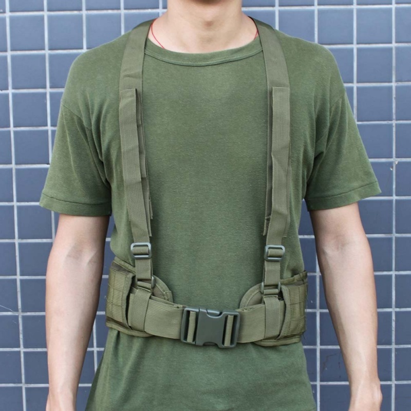 New Airsoft Tactical Molle Nylon Waist Belt Platform With Suspenders 6 Colors 