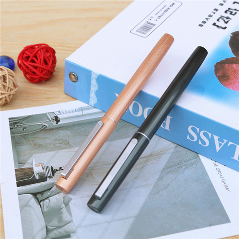 New craft fountain pen Brushed metal surface Plastic box packaging Student writing ink pen ► Photo 1/6