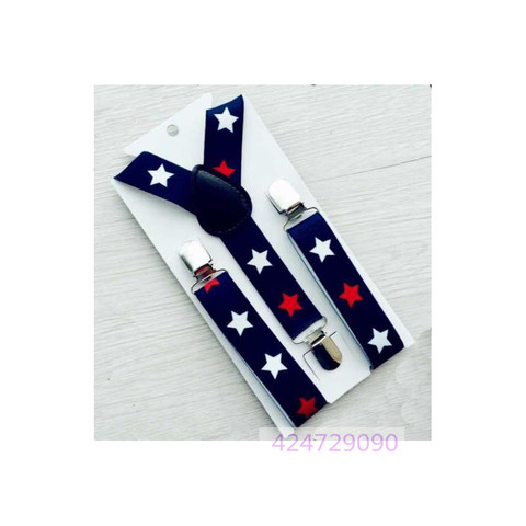 Boys Girls Kids Children Toddlers Navy Blue Pants Stars Pattern Y-Back Metal Clips Braces Adjustable Elastic Suspenders YHH0047 ► Photo 1/1