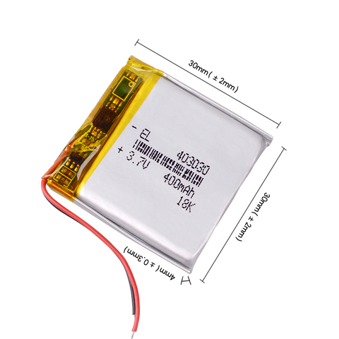 3.7V 400mAh 403030 Lithium Battery Lithium Polymer Li-Po li ion Battery Lipo cells For recorder  Smart Watch DVR mp3 player ► Photo 1/6